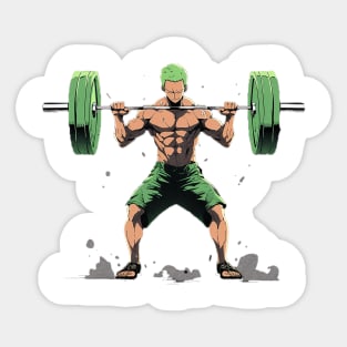 zoro lifting weights Sticker